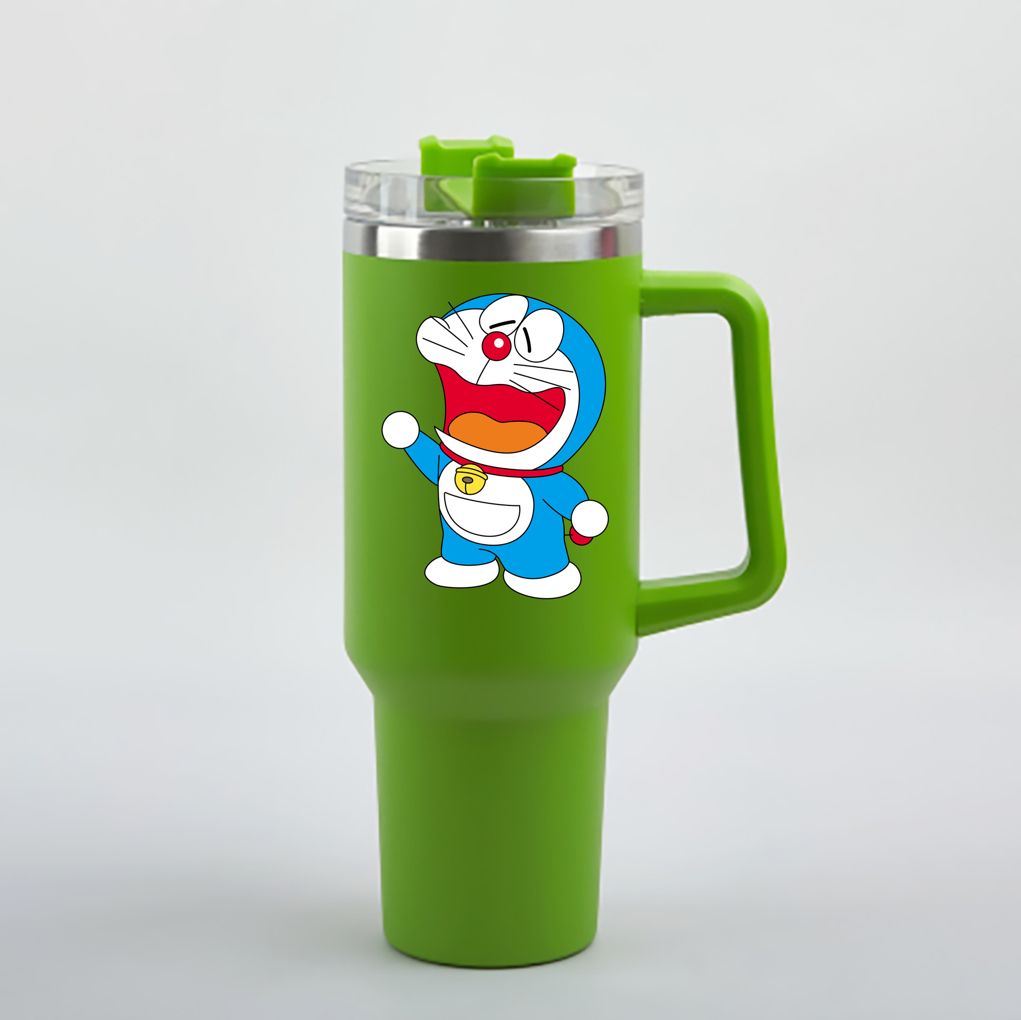 （画像用） ドラえもん Doraemon 1200mL車用タンブラー - クリスタルステッカー（プラスチックストロー付き）